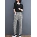 Vintage Black Plaid Pockets Harem Pants Spring