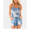 Tie  dye Print Sleeveless Casual Short Jumpsuits