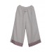 Boutique Linen colour elastic waist drawstring Embroideried Pockets Linen Pants Spring