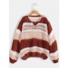 Women Casual Striped V  neck Sweaters